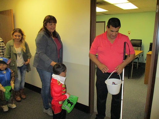 Pete was handing out candy at his office